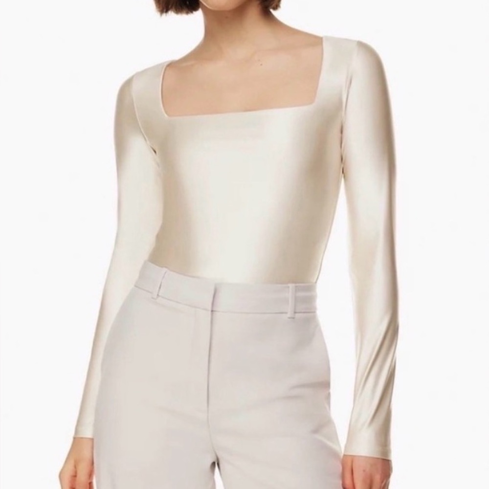 NWT BABATON (aritzia) satinette bodysuit / balletcore